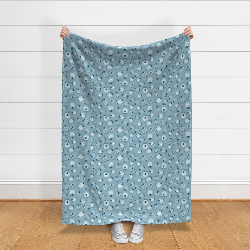 Scribbly sheep throw blanket
