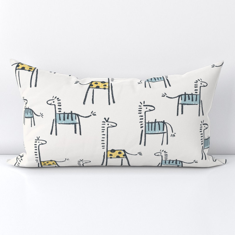 Giraffe Zebra pillow