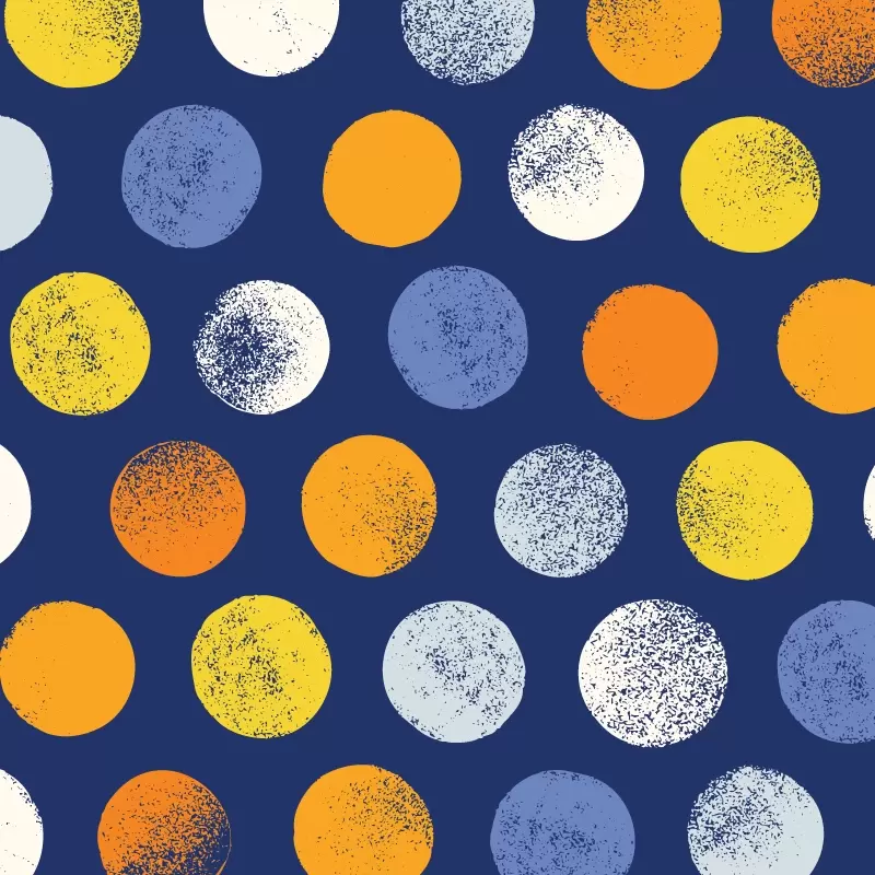 Big polka pattern multicoloured on a navy background