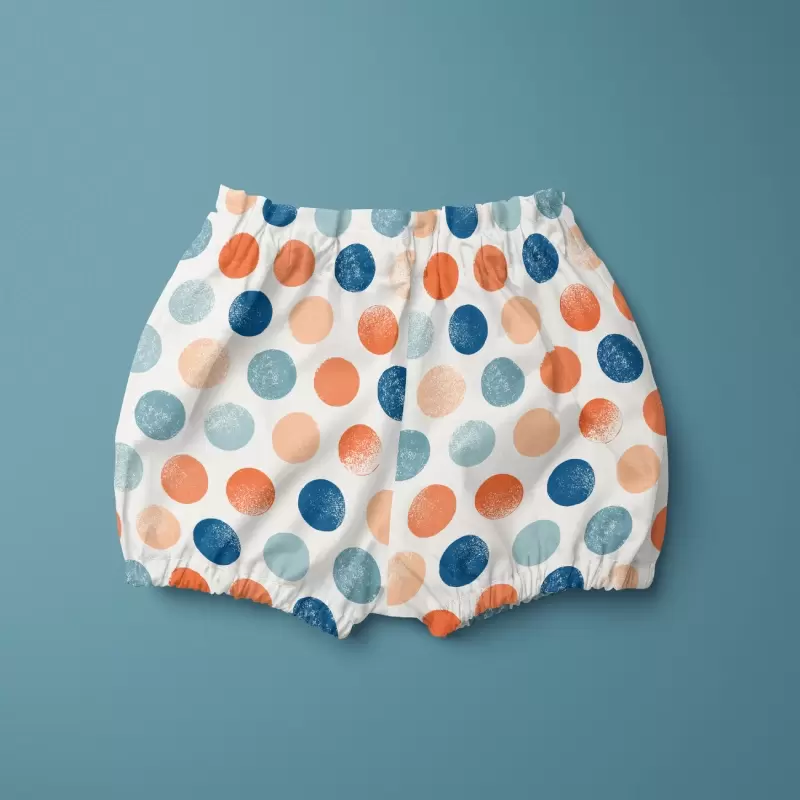 Big polka patterned harem shorts