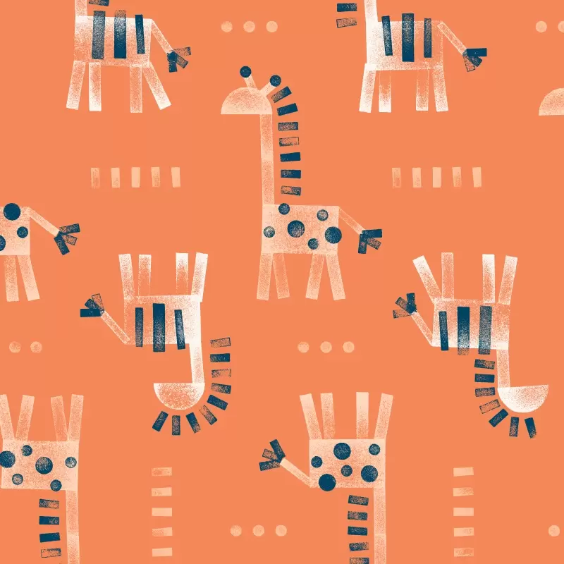 Giraffe zebra pattern in peach