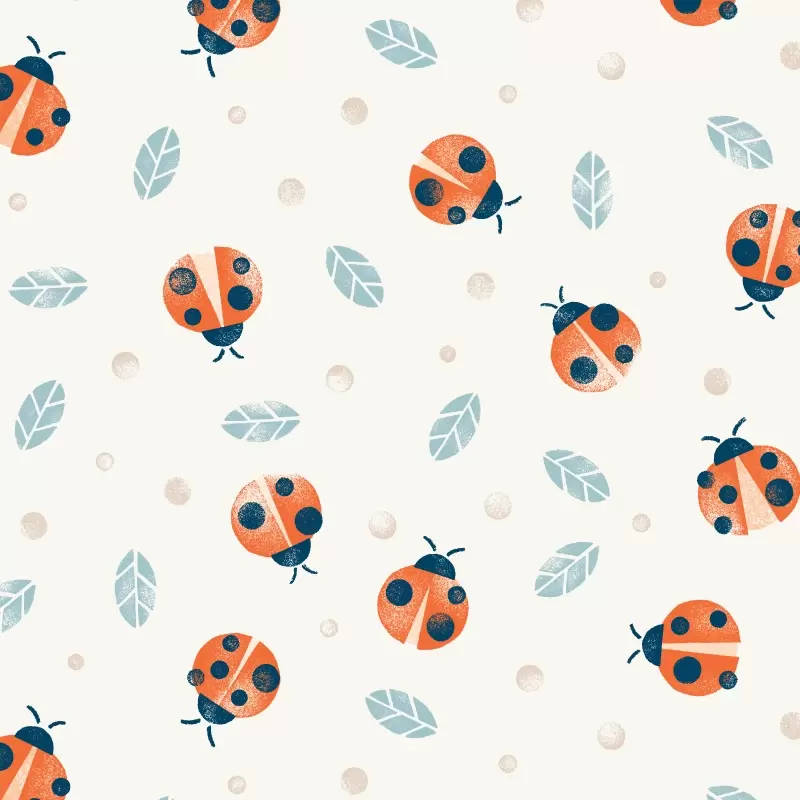 Ladybug pattern in cream