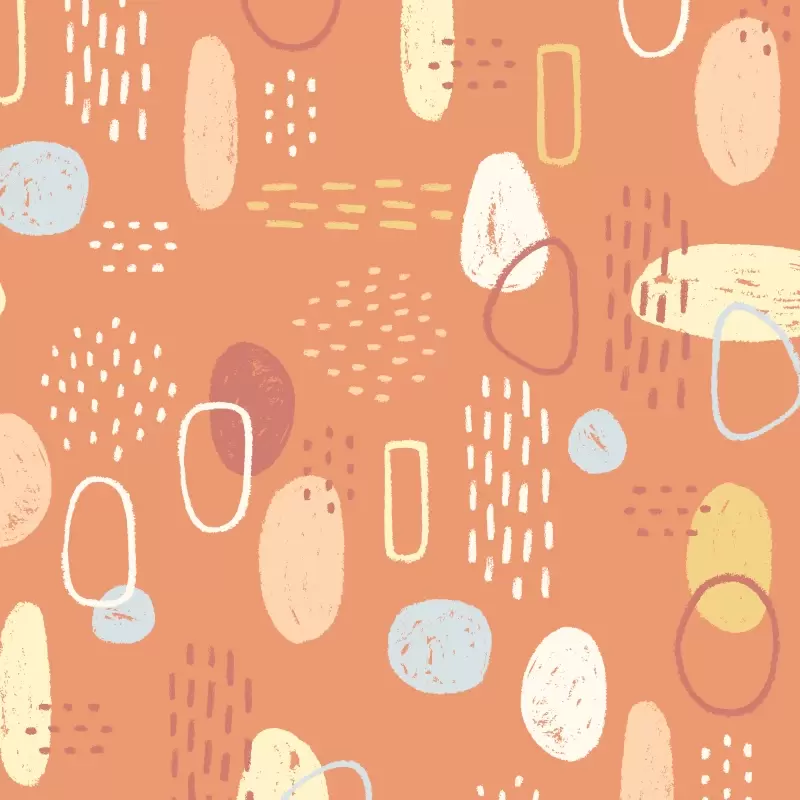 Shapes and lines pattern in peach